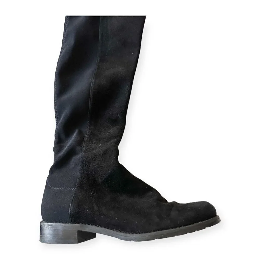Stuart Weitzman‎ Over the Knee Black Suede/Stretch 50/50 Boots, Size 6M